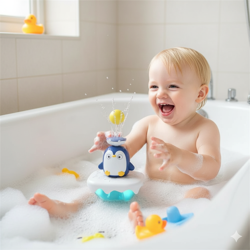 Penguin Sprinkler Bath Toy